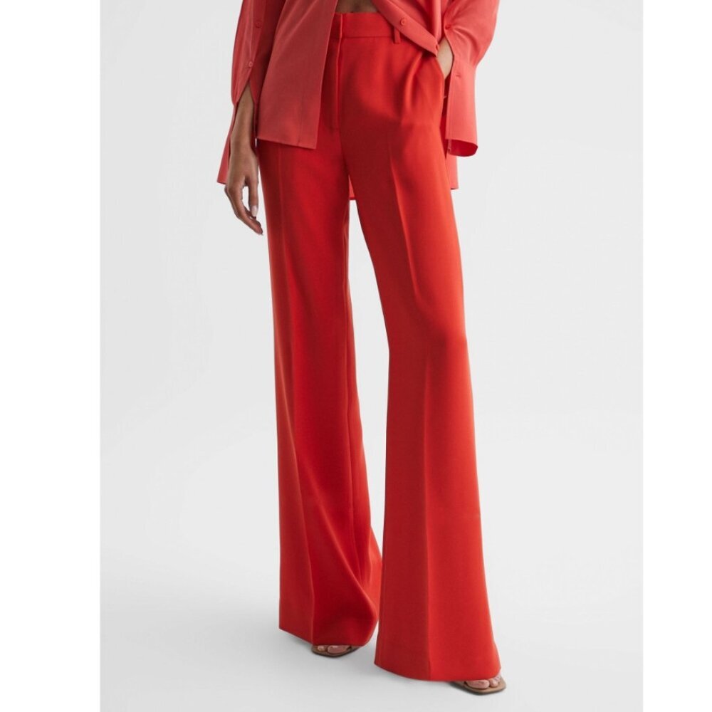 Reiss Maia Wide-Leg Trousers Coral Us 0 Nwt